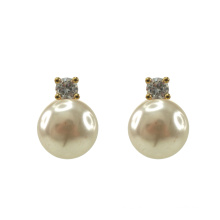 Fashion Jewelry Pearl stud Earrings with CZ